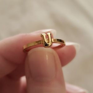 Gorjana Initial Ring, letter "U"